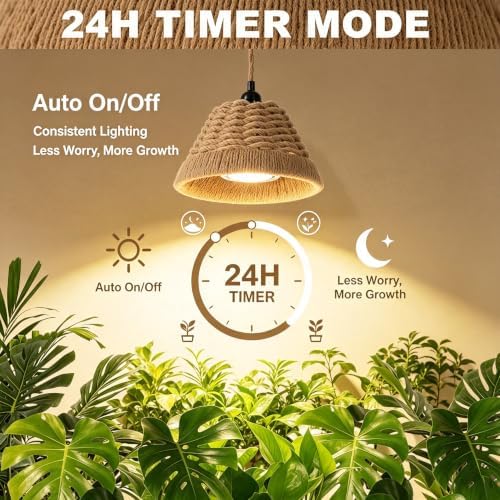 Hanging Grow Lights for Indoor Plants, Hanging Plant Light, with Timer and 15FT Power Cord, 30W Pendant Plant Lights for Indoor Growing, Garden, Flowers, Greenhouse (4000k) - Image 6