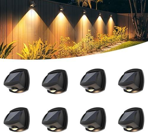 Solar Lights Waterproof IP65, Solar Stair Lights Outdoor Decor 8 Pack by Solpex