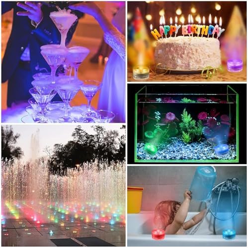 Mini Submersible LED Tea Lights - Waterproof Flameless Led Lights Battery Powered, Small Led Candle Light for Halloween Pumpkin, Vase, Hot Tub, Pool, Party, Lantern, Wedding Decor (Multi-Colored) - Image 3