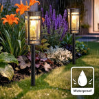 iBaycon 8 Pack LED Solar Pathway Lights Outdoor Waterproof, Warm White - Image 3