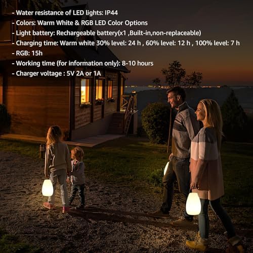 uuffoo 2 Pack Rechargeable Portable Table Lamp with Remote - Image 6