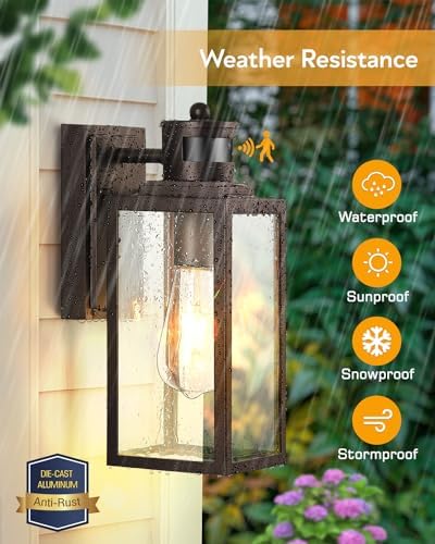 VIANIS Bronze Motion Sensor Outdoor Garage Lighting Fixtures Wall Mount - Image 6