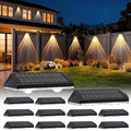 AUDLES Solar Fence Lights Outdoor Waterproof, Fence Lights Solar Powered with 3 CCT Modes, Solar Wall Light for Outside, Step, Patio, Garden, Deck, Stairs - 12 Pack by AUDLES