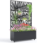 Garvee Metal Raised Garden Bed with Trellis and Wheels, 71"x47"x16" by Garvee