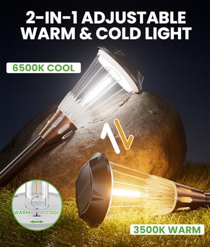 BITPOTT Solar Garden Lighting, 6 Pack, 2 Color Modes, IP65 - Image 2