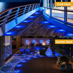 Blue Solar Driveway Lights Outdoor 6 Pack Dock Deck Lights IP68 Waterproof - Image 2