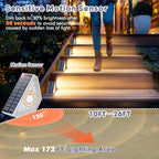 Kondras Solar Step Lights for Outside, 12-Pack Motion Sensor Outdoor Stair Lights Waterproof IP67, Solar Powered LED Outdoor Step Lights Decor for Yard Garden Porch Patio Pathway Deck, Warm White - Image 3