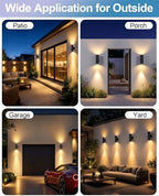 pearlstar 2 Pack Solar Wall Lights Outdoor Dusk to Dawn Sconces Light 10.6" - Image 6