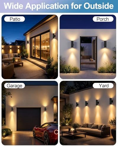pearlstar 2 Pack Solar Wall Lights Outdoor Dusk to Dawn Sconces Light 10.6" - Image 6