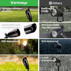 Black LED Outdoor Spotlights, Durable Low Voltage Landscape Lighting, Aluminum Waterproof Uplights for House, Garden, Lawn Without MR16 Bulb 6 Pack - Image 3