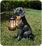 Solar Resin Dog Statue - Garden Art Figurine Dog for Yard Patio Lawn Balcony Decor, Home Houses Holiday Lighting, Outdoor Decoration, Unique Birthdays Ideal Gifts for Mom Grandma Women Wife Sister - Image 4