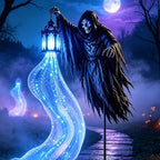 Halloween Soul Harvester Animated Solar Powered Garden Light,Halloween Ghost Yard Light, Solar Witch and Glowing Soul Stake, for Lawns, Gardens, Porches, Walkways and Seasonal Outdoor Displays (C) by Unknown