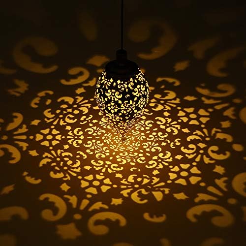 (2 Pack) Hanging Solar Lights, Tomshine Solar Lantern LED Moroccan Garden Decor, Metal Solar Lanterns Outdoor Waterproof for Outside, Patio, Porch, Pathway Hanging Decor - Image 2
