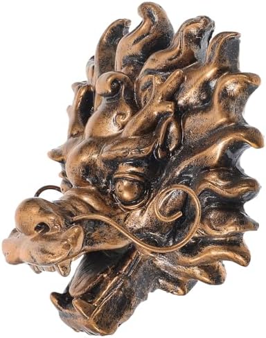 Dragon Head Fountain Faucet Resin Wall Mounted Garden Decor Coffee by Unknown