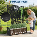 Garvee 71"x47"x16" Metal Planter Box with Trellis for Climbing Plants Vines - Image 5