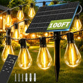 100FT Solar String Lights Outdoor, Dimmable Patio Lights Solar Powered with Remote & USB Port 35+1 LED Shatterproof Bulbs 3 Light Modes, Waterproof Solar Light for Camping Backyard Garden by Unknown