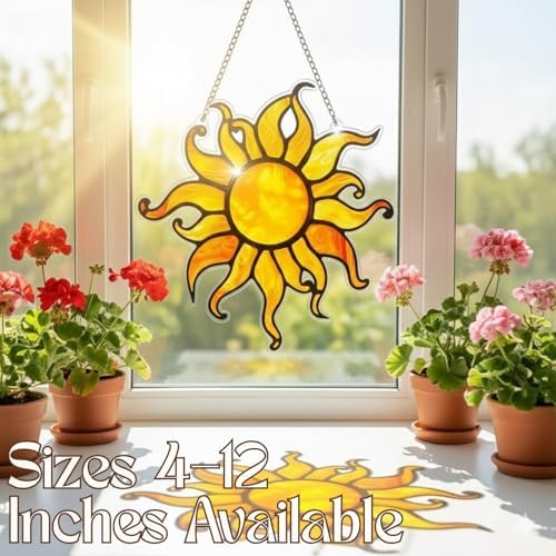 Acrylic Suncatcher Indoor Colorful Window Hanging Ornament Outdoor Sun Catcher Panel for Home Decor Car Garden Crystal Gift Pineapple Tropical Drink Hibiscus Suncatcher - Image 2