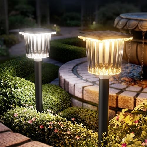 ALFIOT Solar Pathway Lights Outdoor, 2 Pack, Warm&Cool White, IP65 by Professionalproductionofsolarlightsoutdoor%EF%BC%9A%EF%BC%89
