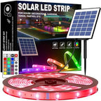 MIHEAL Solar LED Strip Lights, 50FT RGB Color Changing, IP67 Waterproof by Miheal