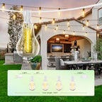 Outdoor String Lights 100 Feet LED Patio Lights 53 Plastic Edison Bulbs (3 Spare), Waterproof Connectable Hanging Light for Backyard Porch Balcony Party Decor, White - Image 3