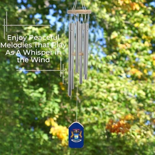 Flag of Michigan Wind Chime Memorial Zen Atmosphere Hanging Decoration for Garden Yard - Image 5