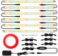 LED Plant Grow Lights Strips for Indoor Plants Full Spectrum with Auto ON & Off Timer, T5 Sunlike Grow Lights Bar Growing Lamps for Greenhouse Shelves Hydroponics Succulent, 4 Dimmable Levels by FREGENBO