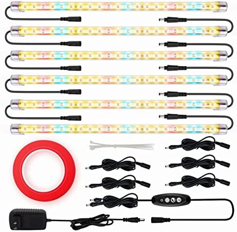 LED Plant Grow Lights Strips for Indoor Plants Full Spectrum with Auto ON & Off Timer, T5 Sunlike Grow Lights Bar Growing Lamps for Greenhouse Shelves Hydroponics Succulent, 4 Dimmable Levels by FREGENBO