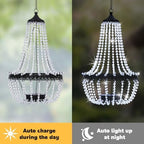 28" Hanging Solar Chandelier Outdoor Waterproof 30 LED Lantern - Image 4