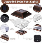 SUNWIND Solar Post Cap Lights Outdoor 4x4 LED Solar Garden Lighting Deck Fence Cap Light Wooden Post Brushed Copper 4 Pack - Image 4