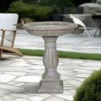23.8" H * 20" Φ Outdoor Birdbath with Pedestal - Garden Birdbaths Outdoor Decor - Floor Bird Baths for Garden Patio, Yard, Lawn - Image 3