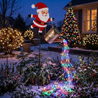 FJAKA Christmas Santa Solar Kettle Garden Lawn Decorative Lights - Image 5
