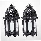 2pcs Morocco Style Iron Glass Candle Lanterns Xmas Decorative - Image 6