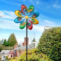 JAXPETY Windmill for Yard, Wind Spinner with 360°Rotation and Ground Stakes for Garden, Colorful (Rainbow) by JAXPETY