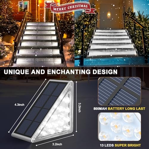 AUDLES Solar Step Lights - Waterproof Outdoor Decor, IP67 Solar Lights for Yard, Patio, Garden, Walkways, Front Door, Pathway, Driveway (12) - Image 5