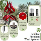 Red Tulip Wind Spinners Outdoor - 87" H Large Yard Spinners - Image 3