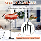 Heated Bird Bath for Outdoors Winter, 100W Heated Birdbath with Stake Brown - Image 5