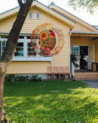 Fall Orange Wind Spinner for Yard and Garden, Thanksgiving Maple Sunflowers Pumpkin Hanging Wind Spinner Outdoor 3D Kinetic Wind Sculpture Spinners Indoor Outdoor Patio Décor Ornaments Gift 10" - Image 3