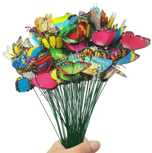 Garden Stakes Simulation Butterflies Garden Yard Planter Butterfly Stakes by Unknown