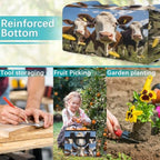 Funny Garden Tool Bag Organizer Heavy Duty Cow Gardening Tote Bag with 10 Pockets for Women Men Gardening Gifts - Image 7