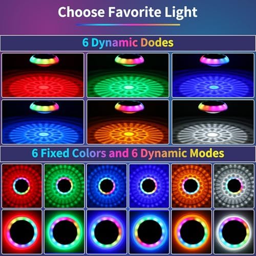 2-Pack Solar Floating Pool Lights, Upper & Lower Dynamic RGB Color-Changing, Waterproof Floating Pool Lights Solar Powered for Pools, Tubs, Outdoor Parties & Garden Decor - Image 4