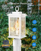 VIANIS Dusk to Dawn Outdoor Post Lights with Pier Mount Base, Modern White - Image 3
