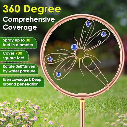 34" Ornamental Sprinkler, 360° Rotating, Dragonfly - Image 3