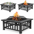 4-in-1 Outdoor Fire Pit Grill Table,Metal Firepits for Outside (32") by Nahenduo