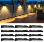 Brightown 12 Pack Solar Fence Lights Outdoor, 3000/4000/6000K/RGB 12 Modes by Brightown