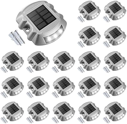 VOLISUN Solar Deck Driveway Dock Lights,Solar Pathway Lights,White 20 Pack by VOLISUN