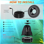 F1 Pond Fountain Aerator With Light RGB Led, 1HP 750W Floating Pump - Image 6