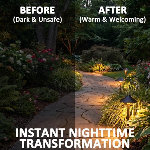 12V Low Voltage Pathway Lights 1W 60LM LED G4 Replaceable Bulb Outdoor Landscape Lights 2PK 3100K Warm White Aluminum Path Lights for Garden Yard Driveway, Black - Image 3