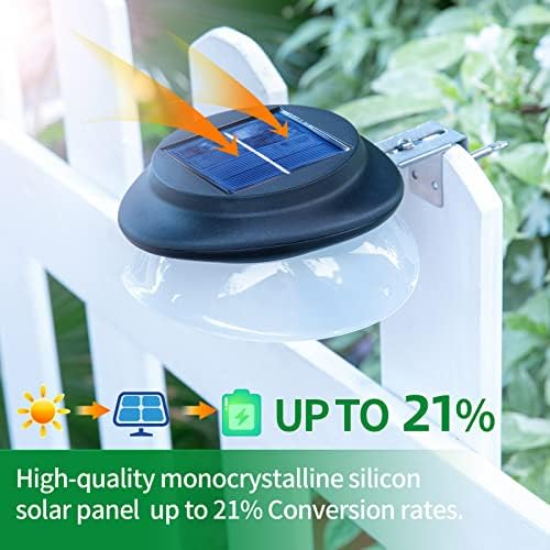 JSOT Solar Deck Lights Perfect for Fence, Deck Rail, Wall Décor-Cool White 6P-Black - Image 4