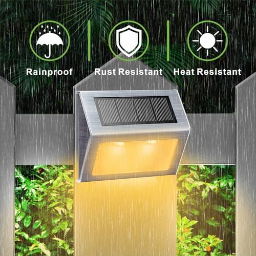 XLUX Warm White Solar Lights for Deck Step Fence Post, SST Housing, 6 Pack - Image 6
