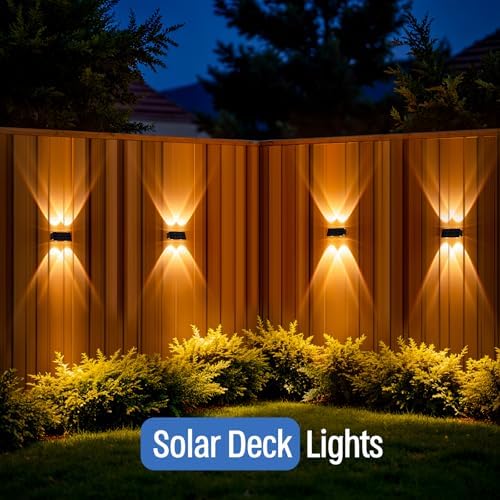 NIORSUN Solar Fence Lights,16 Pack Deck Light,Led Outdoor Lights 3000K/4500K/6000K+ RGB Up & Down Wall Lights Waterproof,Solar Powered Light for Backyard/Pool/Railing/Patio/Porch/Step Black - Image 6